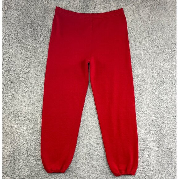 Vintage Jerzees Sweatpants XL Red Cinch Cuffs Drawstring Distressed Made In USA - Picture 4 of 16